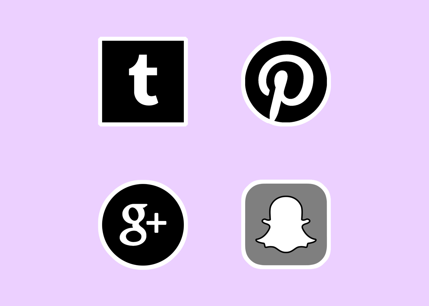 Social media, Tumblr, Pinterest, Google +, Snapchat