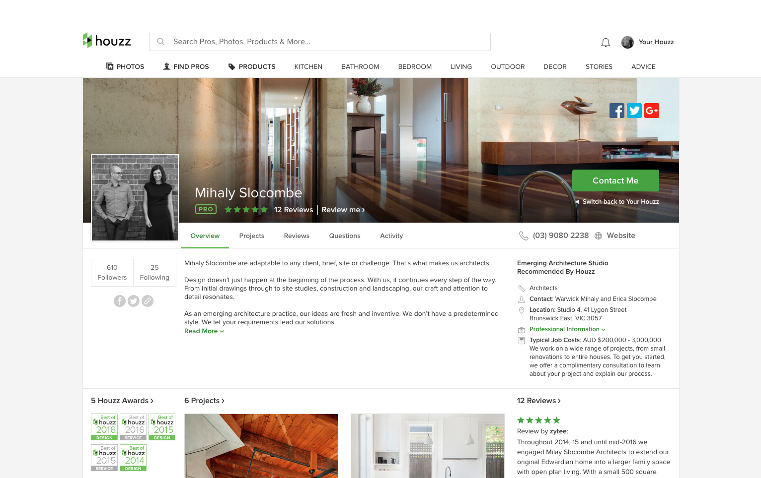Houzz, Mihaly Slocombe, Homepage, Profile, Houses, Residential design, Architecture, Photos