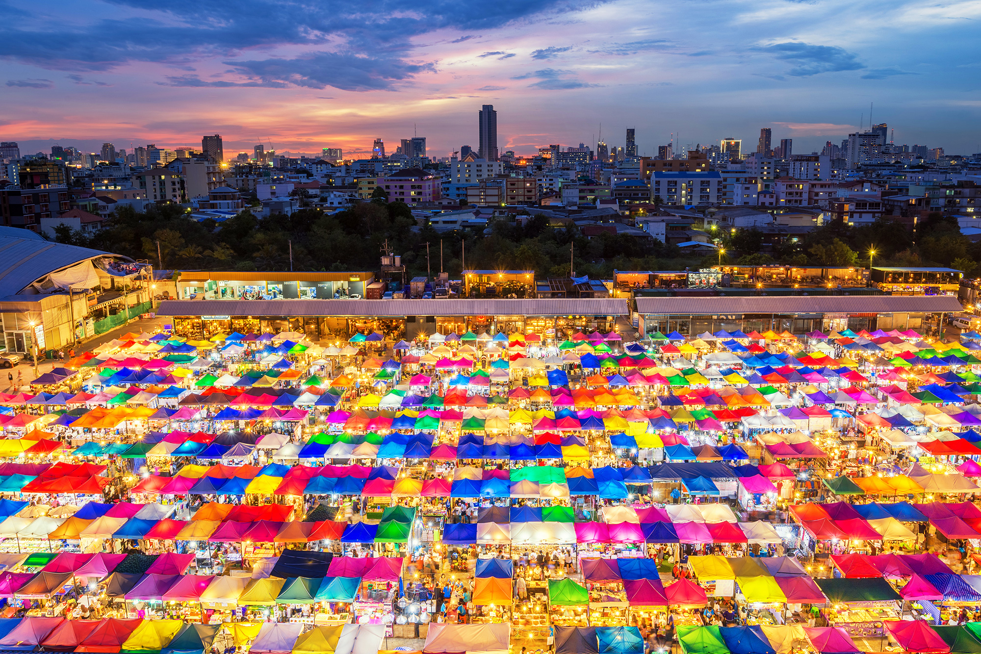 Bangkok; Chatuchak; night market; market; colour; night